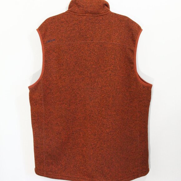 Orvis R65 Mens Sweater Fleece Vest Large Pockets zipper Orange - Picture 5 of 7